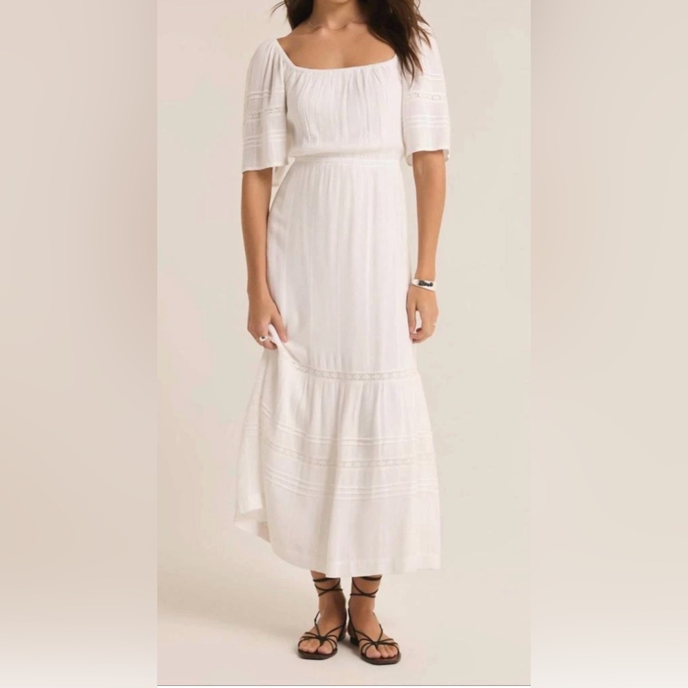 Z Supply Elegant White Maxi Poppy Dress